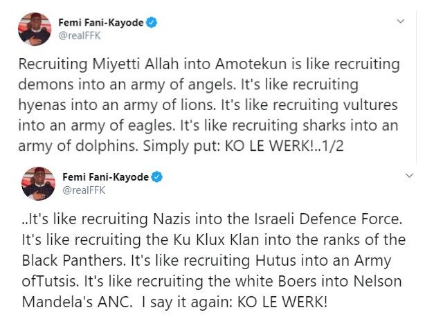 Recruiting Miyetti Allah into Amotekun is like recruiting demons into an army of angels- FFK 4