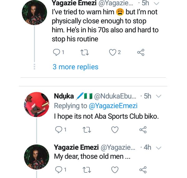 Photographer Yagazie Emezie alerts NCDC about her father's friends who go to club daily and have refused to self-quarantine after their overseas trip 10 Photographer Yagazie Emezie alerts NCDC about her father's friends who go to club daily and have refused to self-quarantine after their overseas trip 9