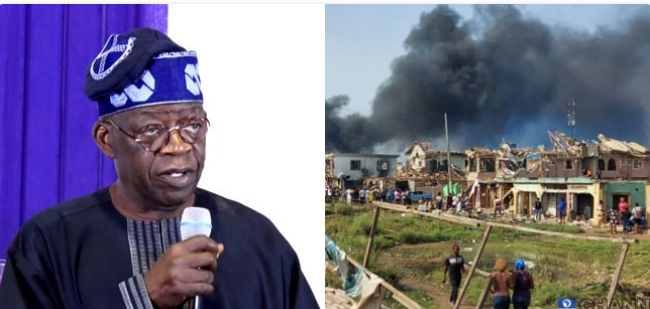 Abule Ado explosion: Those who have a Hand in it must be punished, no matter how highly placed - Tinubu 1 Abule Ado explosion: Those who have a Hand in it must be punished, no matter how highly placed - Tinubu 1