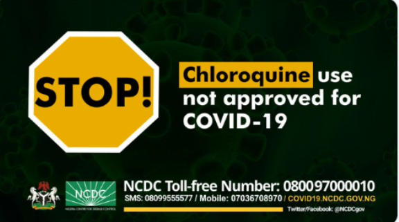 Chloroquine use not approved for Covid-19 - NCDC warns 3 Chloroquine use not approved for Covid-19 - NCDC warns 3