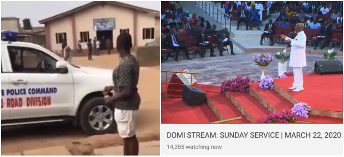 Video: ''Go and arrest Oyedepo'' Nigerians tell Ogun govt officials after arresting a pastor for having more than 50 members in his church on Sunday 3