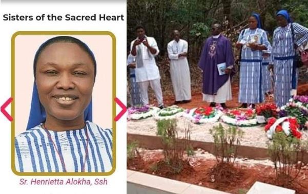 Photos from the burial ceremony of Reverend Sister Henrietta Alokha who died rescuing students in Abule Ado explosion 5 Photos from the burial ceremony of Reverend Sister Henrietta Alokha who died rescuing students in Abule Ado explosion 5
