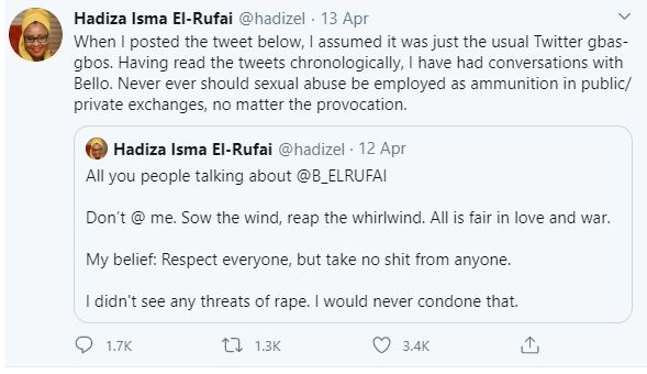 Deputy Editor of Brittle Paper fired for criticizing El'Rufai's wife's reaction after her son threatened a Twitter user with Rape 32 Deputy Editor of Brittle Paper fired for criticizing El'Rufai's wife's reaction after her son threatened a Twitter user with Rape 24