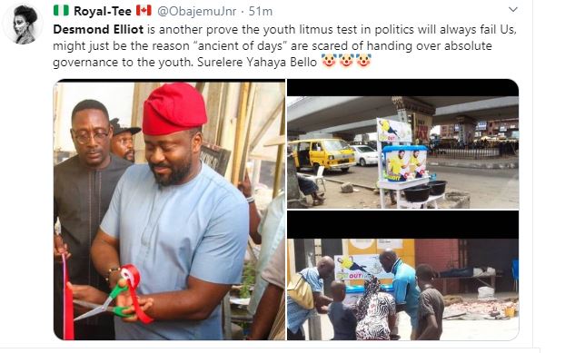 COVID 19: Nigerians Call a Desmond Elliot a Scam and Disappointment to youths over his 'plastic makeshift cleansing' project 23 COVID 19: Nigerians Call a Desmond Elliot a Scam and Disappointment to youths over his 'plastic makeshift cleansing' project 23