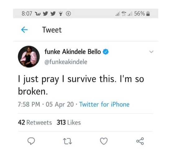 COVID 19: 'I pray I survive this. I'm so broken' - Funke Akindele writes after being Arrested for Hosting Party 3