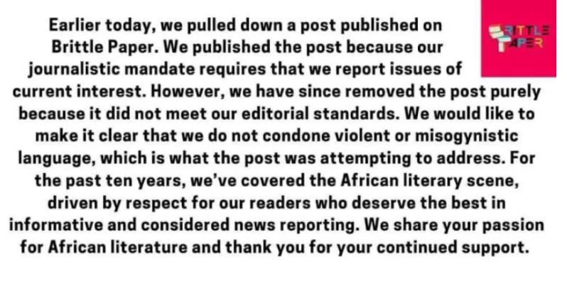 Deputy Editor of Brittle Paper fired for criticizing El'Rufai's wife's reaction after her son threatened a Twitter user with Rape 34 Deputy Editor of Brittle Paper fired for criticizing El'Rufai's wife's reaction after her son threatened a Twitter user with Rape 26