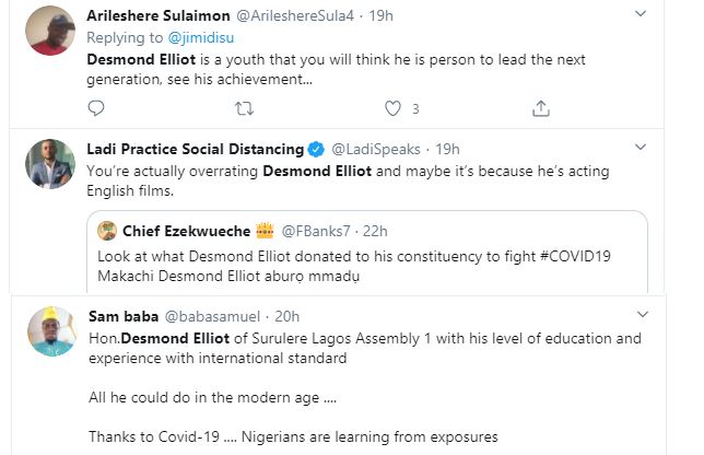 COVID 19: Nigerians Call a Desmond Elliot a Scam and Disappointment to youths over his 'plastic makeshift cleansing' project 27