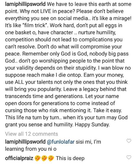 "Some people are broke but will borrow & spend millions on perception" -Lami Phillips speaks on fake life 4