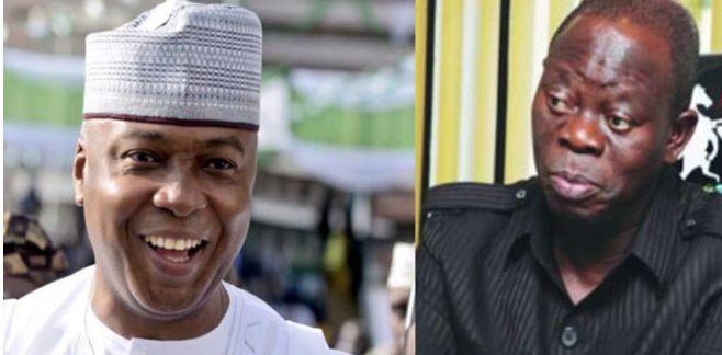 Oshiomhole: I've always known his masquerade will dance naked in the market - Saraki 1 Oshiomhole: I've always known his masquerade will dance naked in the market - Saraki 1