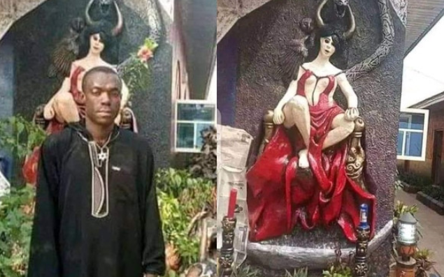 Youths demolish Church of Satan in Abia State, Police arrest founder (Photos) 5 Youths demolish Church of Satan in Abia State, Police arrest founder (Photos) 5