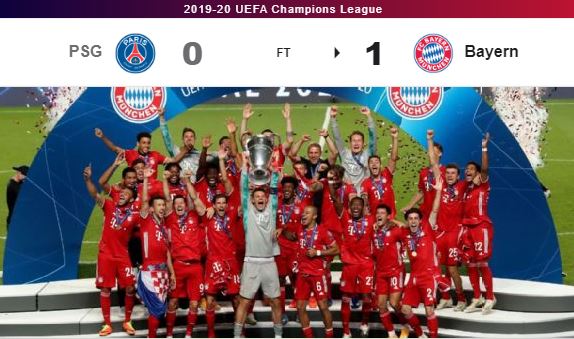 Bayern Munich beat Paris Saint-Germain to win Champions League 1