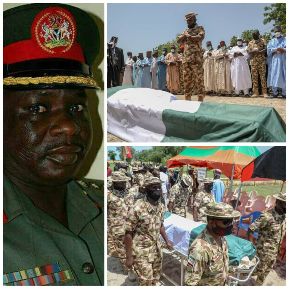 Army commander killed in Boko Haram ambush laid to rest. Borno gov gifts his widow N20m (photos) 4