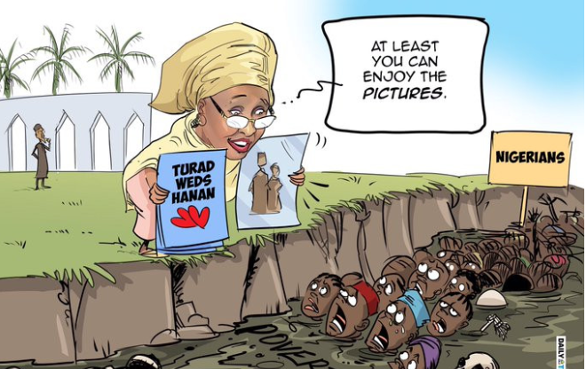 Aisha's response on my cartoon about her daughter's wedding shows those in power see and listen to us - Mustapha Bulama 1 Aisha's response on my cartoon about her daughter's wedding shows those in power see and listen to us - Mustapha Bulama 1