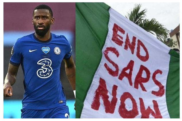 "The protesters didn’t ask for war, just for a better Nigeria" - Chelsea star, Antonio Rüdiger reacts to Lekki attack 1