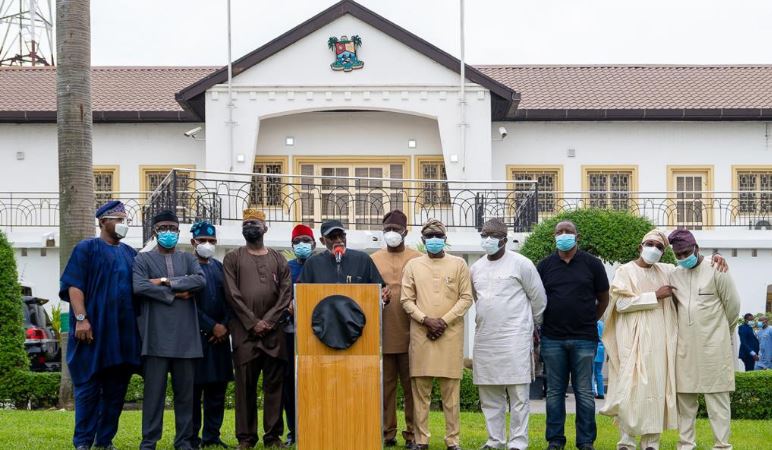 South West Govs pay condolence visit to Gov Sanwo-Olu, say coordinated attacks in Lagos was an attempt to weaken Southwest economy 21 South West Govs pay condolence visit to Gov Sanwo-Olu, say coordinated attacks in Lagos was an attempt to weaken Southwest economy 1