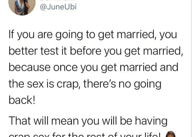 "You better test it before you get married" - Cool FM OAP June Ubi advises couples 3