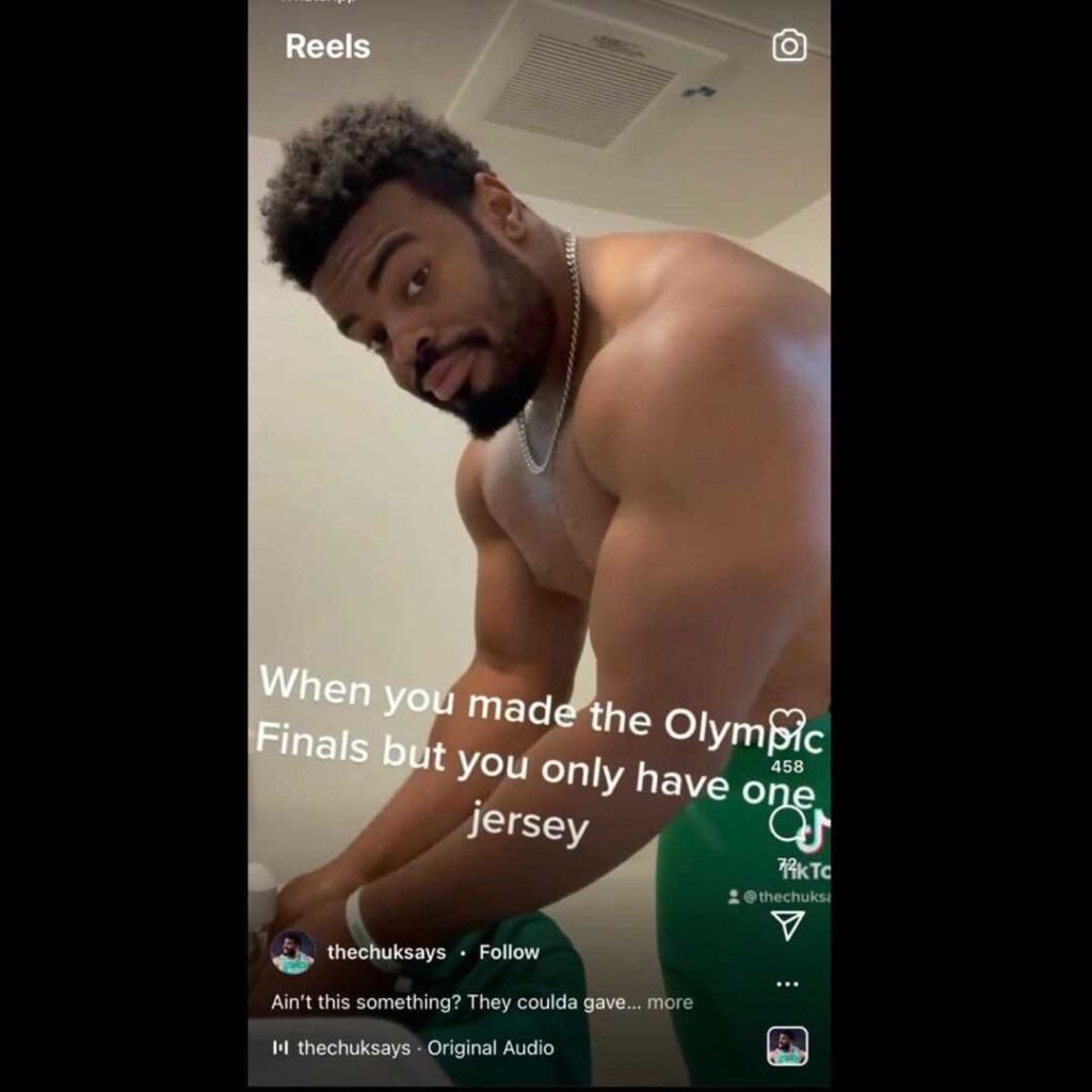 "When you made it to the Olympic finals and you only have one jersey" - Nigerian Shotput finalist, Chukwuebuka Enekwechi, films himself washing his only jersey (Photo) 4