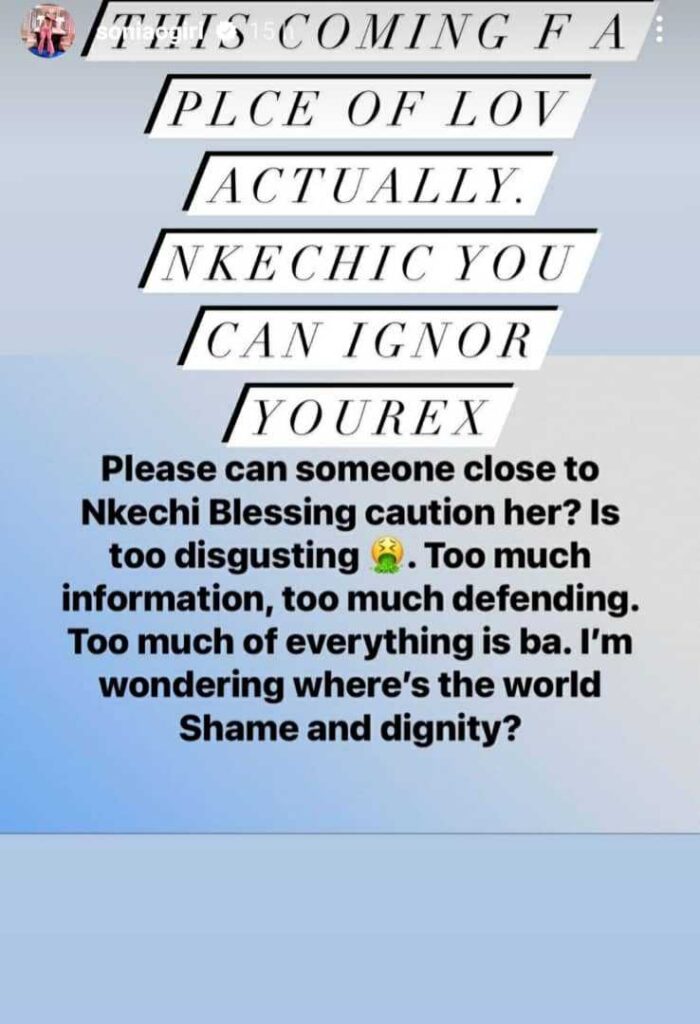 Can someone caution Nkechi Blessing, too much of everything is bad - Actress Sonia Ogiri asks her colleague Nkechi Blessing Sunday, to ignore her ex, Falegan 4