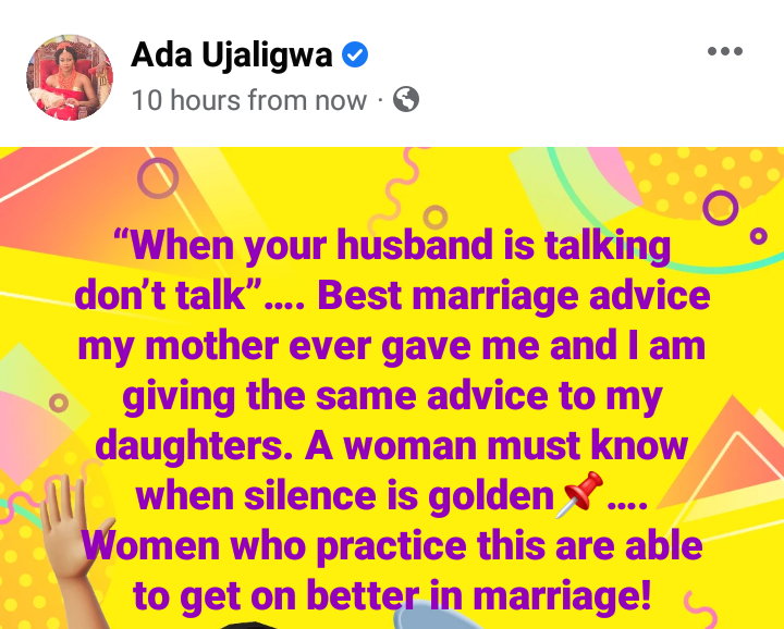 The best marriage advice is that when your husband is talking, don't talk - Nigerian Doctor tells women 6