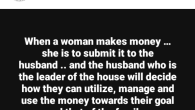 Photo of When a woman makes money she is to submit it to her husband – Nigerian man says