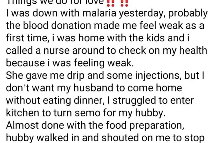 "Things we do for love" Businesswoman makes semo for her husband while receiving drip 5