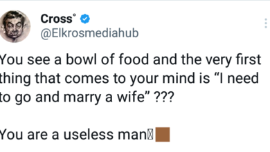 Photo of You are a useless man if you see a bowl of food and the very first thing that comes to your mind is to go and marry a wife – Nigerian X user says