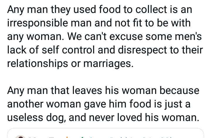Any man they used food to collect is an irresponsible man and not fit to be with any woman - Nigerian man says 3