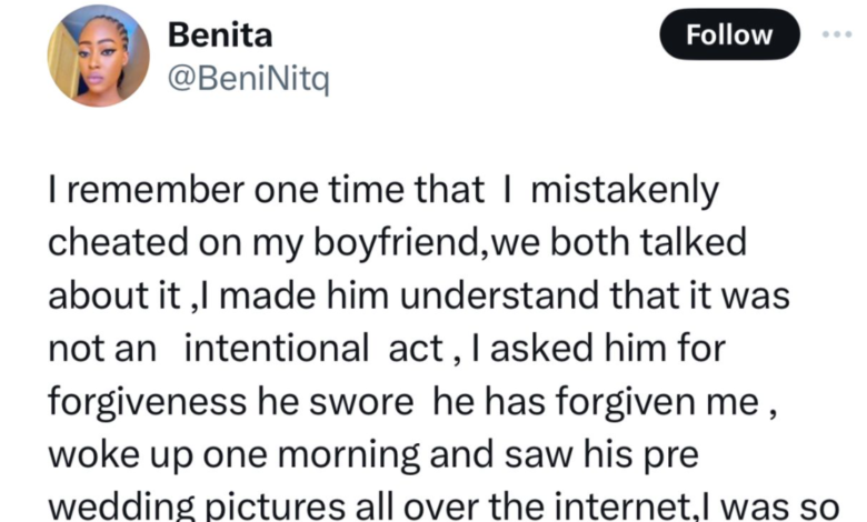 Photo of Lady reveals what her ex-boyfriend did after she ‘mistakenly’ cheated on him