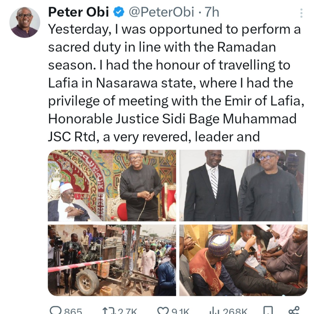 Peter Obi loves Drama - Buhari's former aide, Bashir Ahmad, mocks Peter Obi over visit to Mosque to break Ramadan fast with Muslims 8