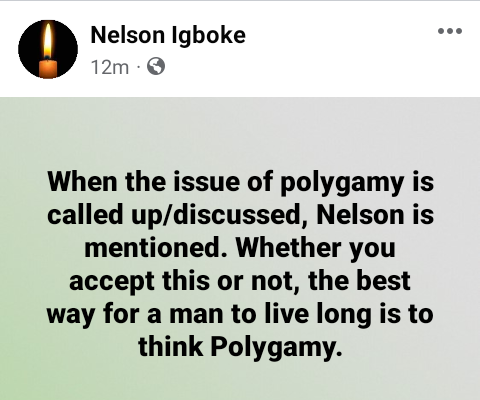 The best way for a man to live long is to think polygamy - Nigerian man says 3