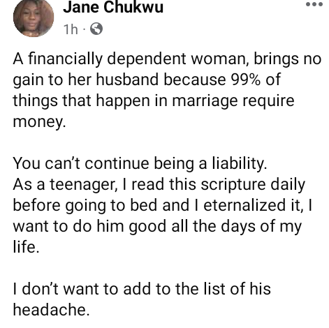 A financially dependent woman brings no gain to her husband - Nigerian woman shares 3
