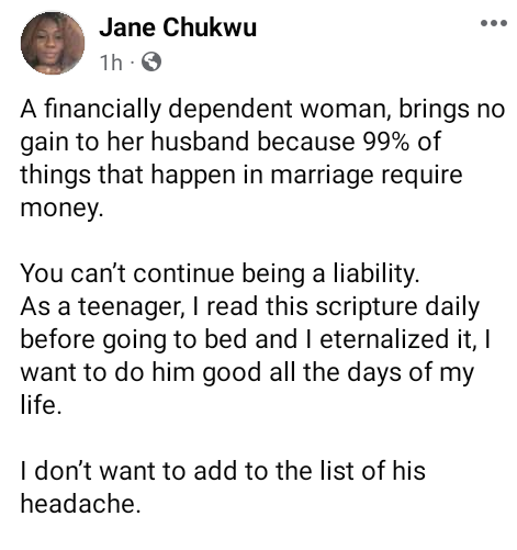 A financially dependent woman brings no gain to her husband - Nigerian woman shares 4