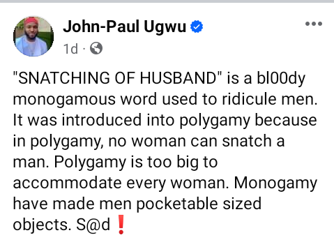 ''Monogamy has made men pocketable sized objects'' - Nigerian polygamy advocate says 3