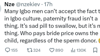 Photo of Paternity fraud is not a thing in the Igbo culture. Who pays the bride price owns the child, regardless of the sperm donor – Igbo man says