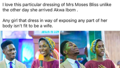 Photo of “Any girl that dresses in way of exposing her body isn’t fit to be a wife” – Delta state Governor’s aide hails Moses Bliss’ wife