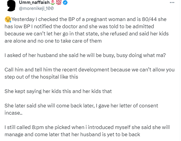 Pregnant woman with low BP dies after refusing to stay in the hospital to be monitored because her other kids were all by themselves at home 3
