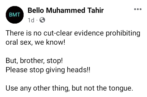 Please stop giving heads - Nigerian Islamic preacher advises men to avoid oral s*x 3