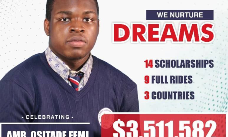 Nigerian boy Femi Ositade wins $3.5 million worth of scholarships from Harvard and 13 foreign universities 3